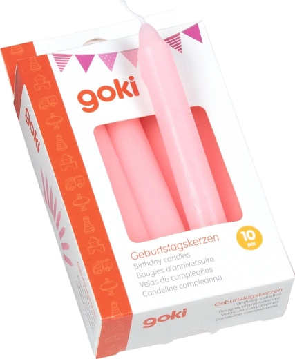 Pink birthday candles for birthday trains - 10 pieces