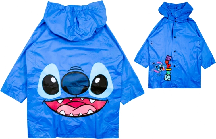 Детски дъждобран Disney Stitch син с качулка