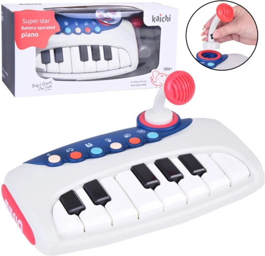 Interactive children's music keyboard with microphone