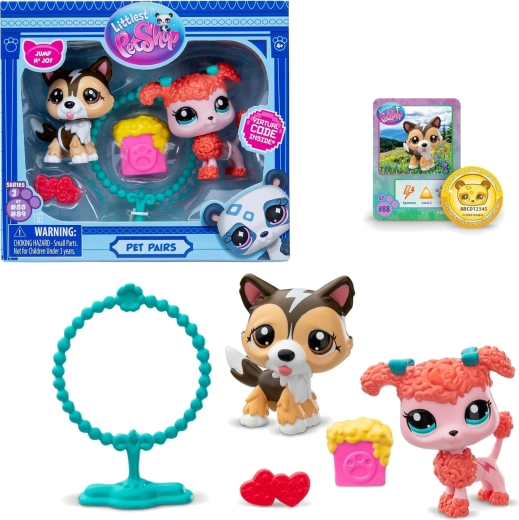 Hasbro Littlest Pet Shop Pet Pairs Jump N' Joy – комплект фигурки на кученца и аксесоари