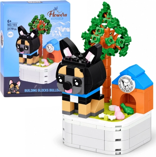 Dog Building Set on a Base – Bulldog, 217 Pieces