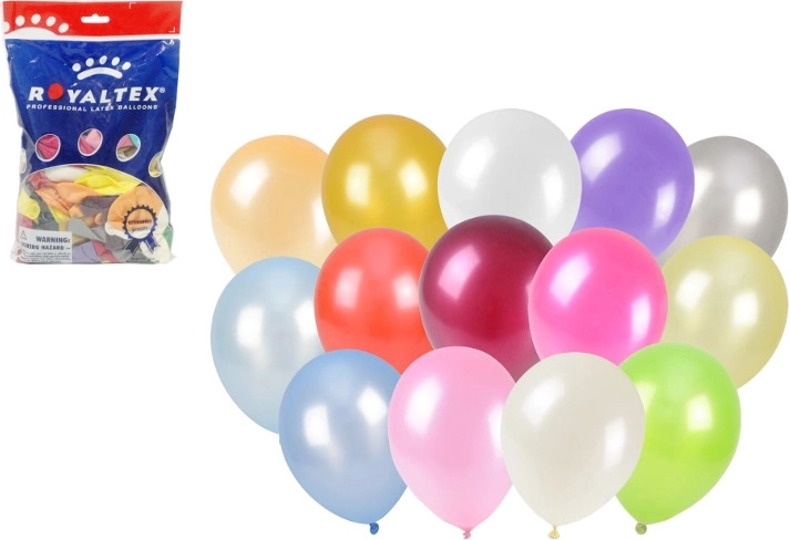 Metallic balloons 25 cm, mixed colors, 100 pcs
