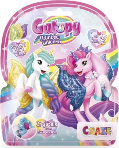 Galupy Rainbow Unicorn колекционерска фигурка на еднорог с крила и кристал Swarovski