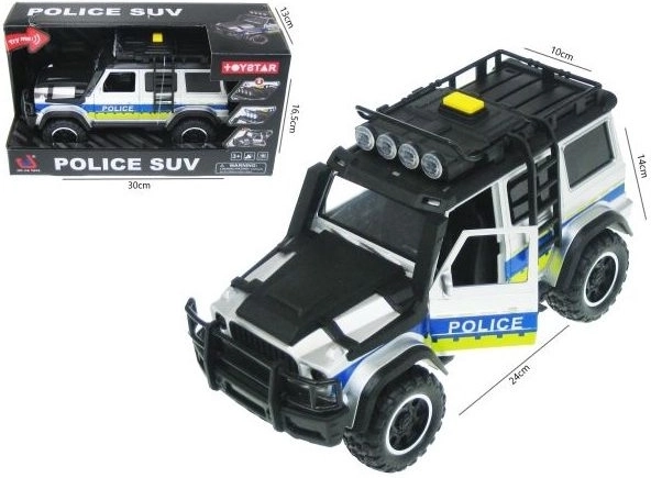 Police off-road vehicle with light and sound, 24 cm