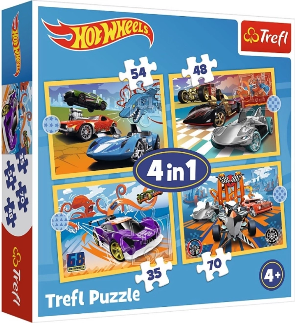 Пъзел HOT WHEELS 4в1 превозни средства Trefl