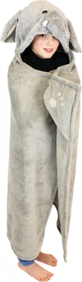 Cozy Noxxiez warm kids’ hooded blanket Elephant