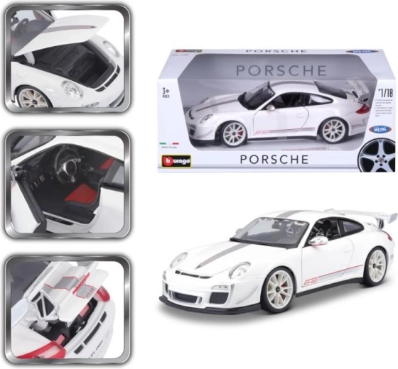Метален модел Porsche 911 GT3 RS 4.0 1:18 – Bburago, бял