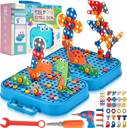 Screw-together puzzle construction set Dino – 298 pieces
