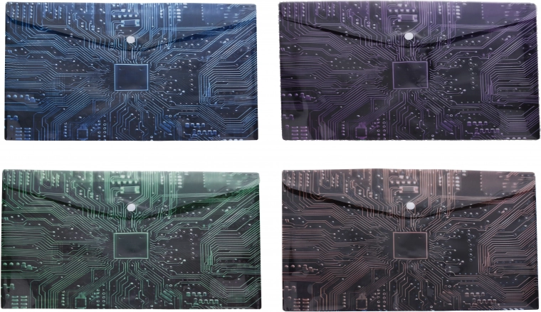 Plastic snap envelope 35 × 25 cm with motherboard motif