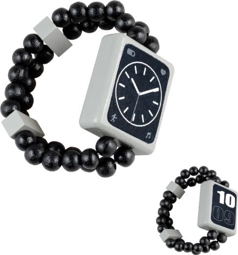 Detoa black wooden reversible wristwatch