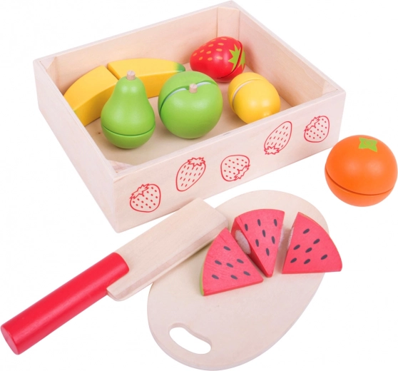 BIGJIGS TOYS дървени плодове за рязане в кутия