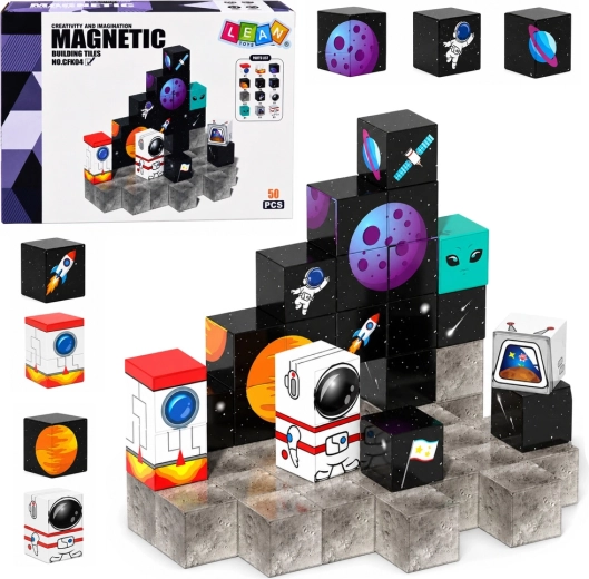 Магнитни кубчета с мотив космос 3D (50 части)