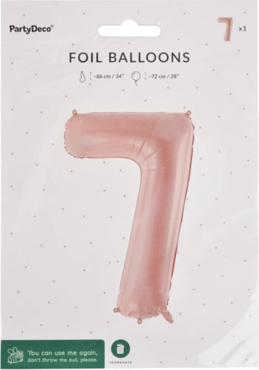 Foil balloon number 7, beige, 72 cm