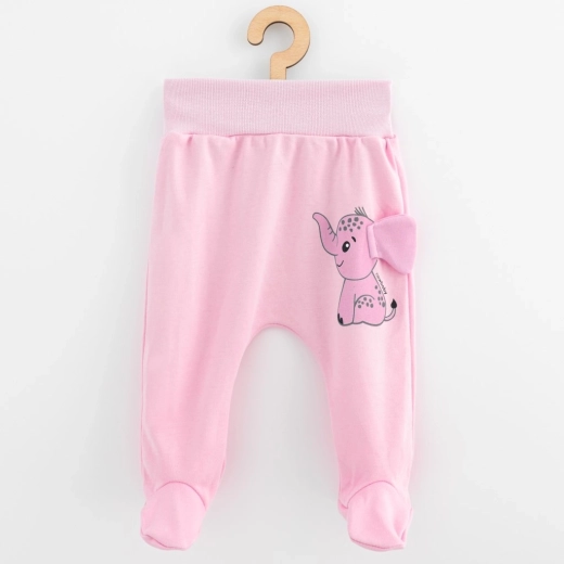Baby cotton footed pants New Baby Happy Elephant pink