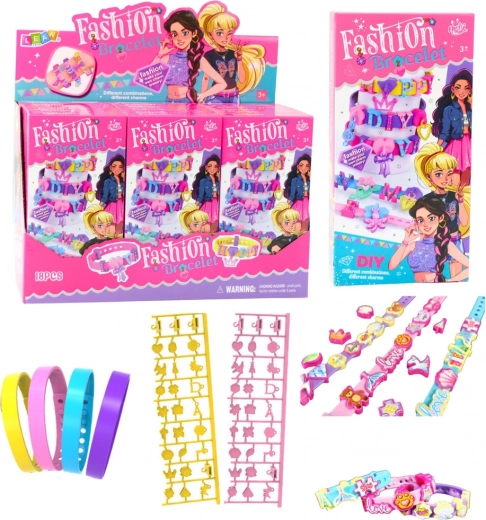 Creative DIY Bracelet Set with Charms and Letter Beads – 4 Adjustable Bracelets