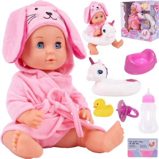 Baby doll with bath set
