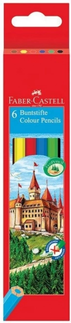 Цветни моливи FABER-CASTELL, комплект 6 цвята