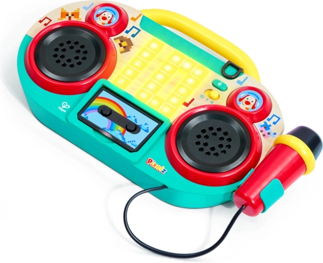 Pixelz boombox radio with microphone and light and sound effects