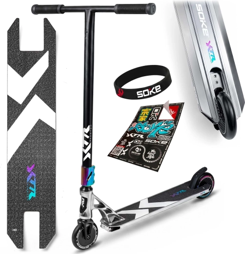 Soke XTR Phantom Chrome professional freestyle scooter silver-black