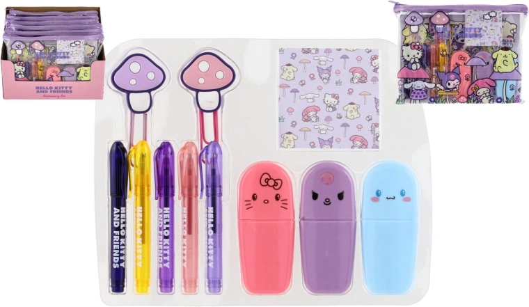 Голям училищен комплект Hello Kitty и приятели с мотив на гъбки
