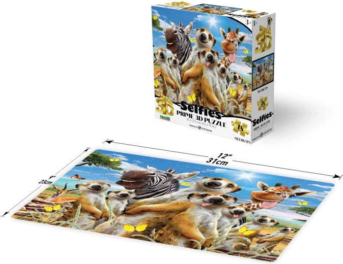 3D Puzzle Selfie Meerkats 48 Pieces