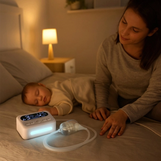Quiet operation, night light and soothing melodies
