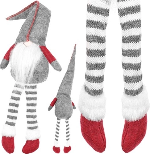Sitting Christmas gnome – Grey