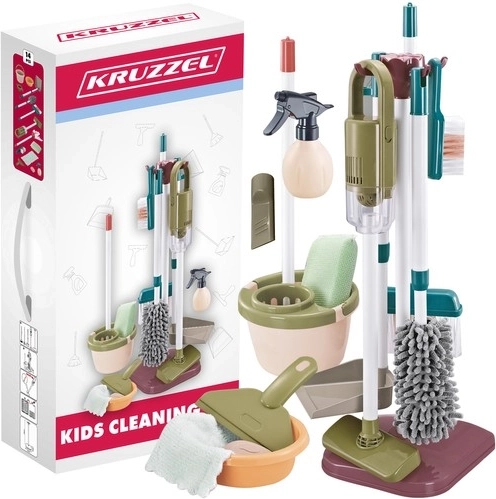 Kruzzel children's cleaning set with functional vacuum cleaner 15-in-1