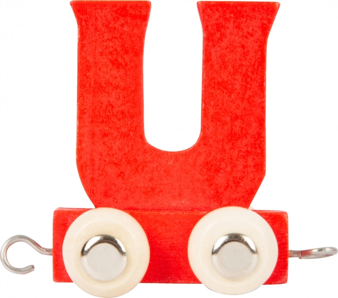 Small foot wooden train – letter U, colorful wagon