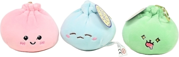 Boazi plush dumpling keychain pendant with squeaker 10 cm - 1 piece