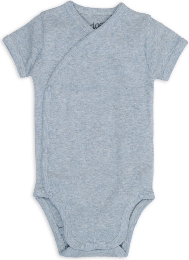 Lodger wrap bodysuit with short sleeves melange blue fogg, size 68