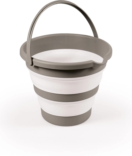 Foldable baby bathing bucket, grey, 31.5 × 31.5 × 25 cm