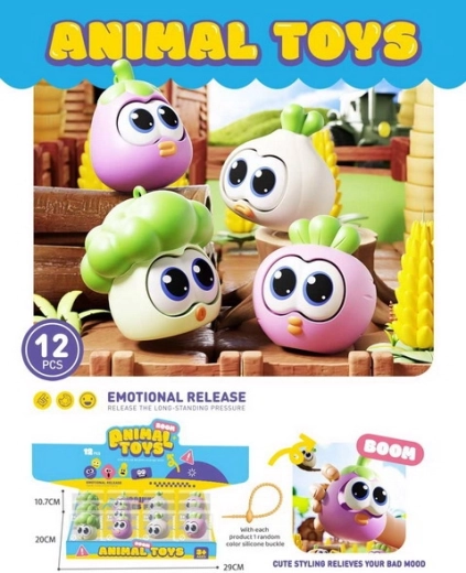 Мачкаща зеленчукова антистрес играчка 6,8 см