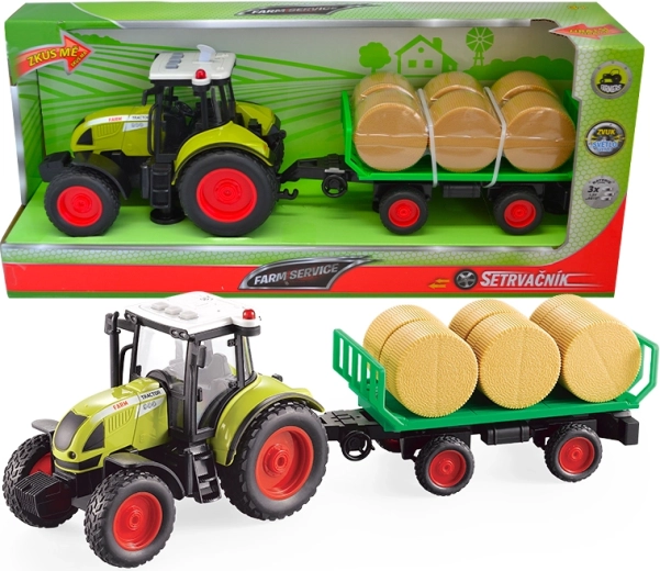 FARM SERVICE трактор с ремарке и бали слама 1:16