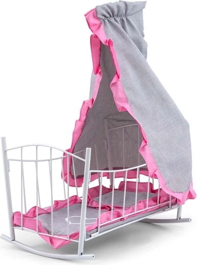 Milly Mally Lily doll bed and cradle with canopy Prestige Pink