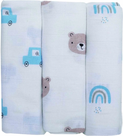 FreeON Bubaba muslin cloth diapers teddy 3 pcs