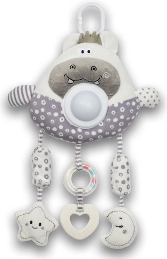 Plush Hanging Hippo Toy with Light and Music