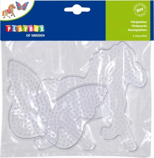 Playbox подложки за мъниста за гладене – пеперуда и кон, 2 бр.