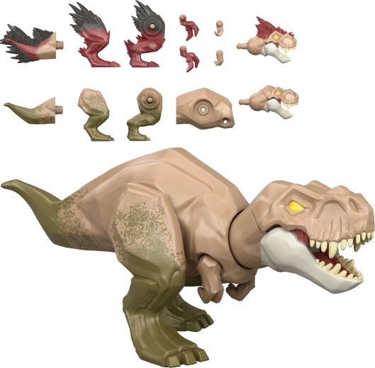 Mattel Jurassic World Mayhem Mix-Ups 2-in-1 Tyrannosaurus rex dinosaur figure