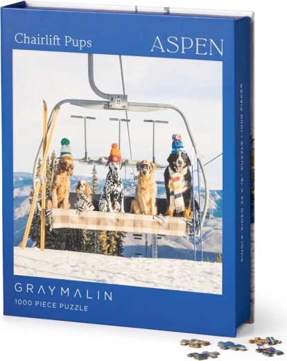 Dogs in Aspen 1000-Piece Puzzle – GRAY MALIN