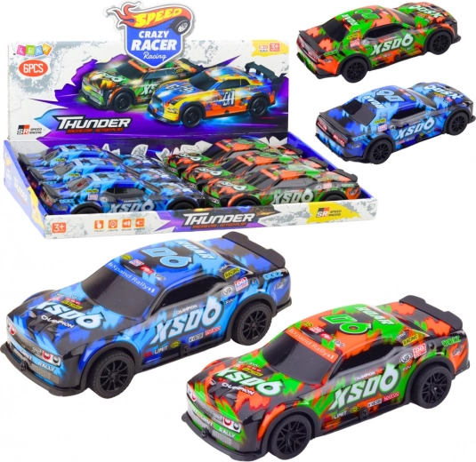 Racing car with friction drive lights sounds