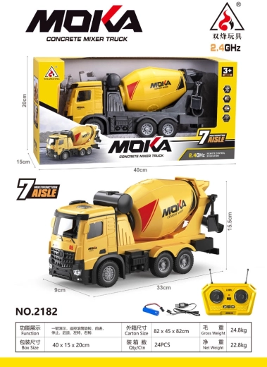 Remote-Controlled Yellow Concrete Mixer