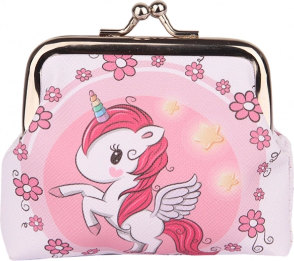 Children's Wallet with Unicorn and Flowers 10x9 cm