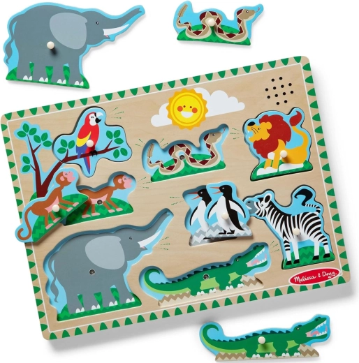 Melissa & Doug Wooden Sound Puzzle – Zoo Animals