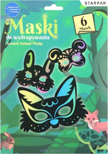 Scratch-off masks – creative set 6 pcs + bamboo stylus