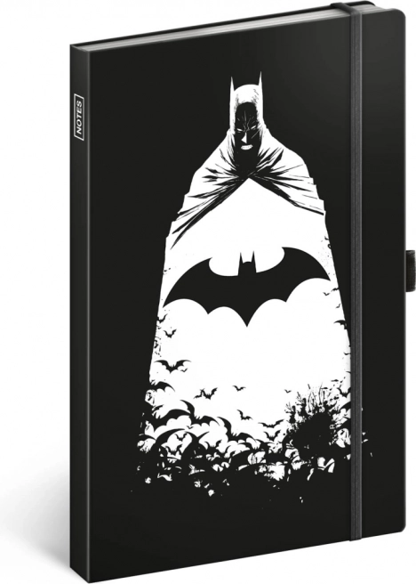 Тефтер Batman с еластична ластична лента и ластичен държач за молив