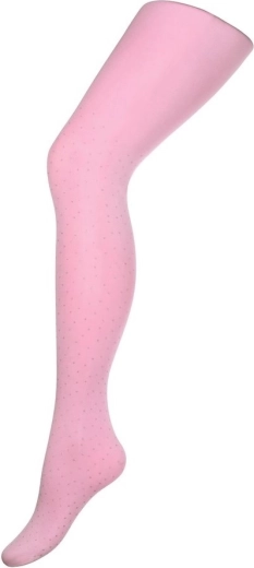 Children's cotton tights New Baby light pink with polka dots 116