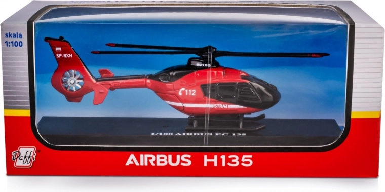Спасителен пожарникарски хеликоптер Airbus EC135 1:100 метален модел