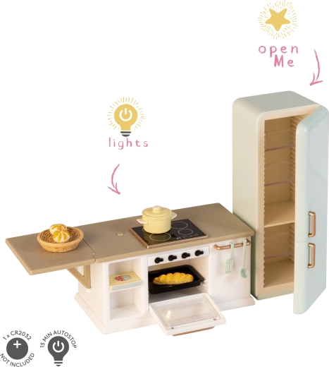 Кухненски остров с хладилник за кукленска къща Lundby