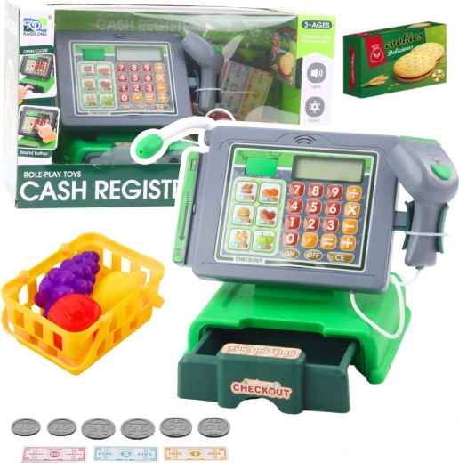 Kids’ Cash Register with Accessories with Lights and Sounds – Green